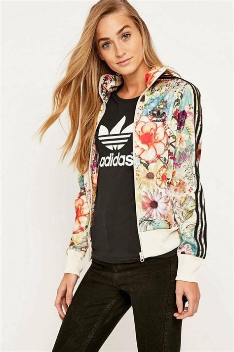 damen adidas jacke mit blumenmuster